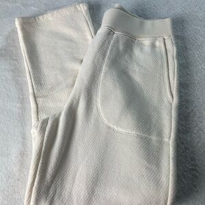 Madewell Make Weekends Longer Ribbed Seamed Sweatpants Cream Fleece Women’s XS